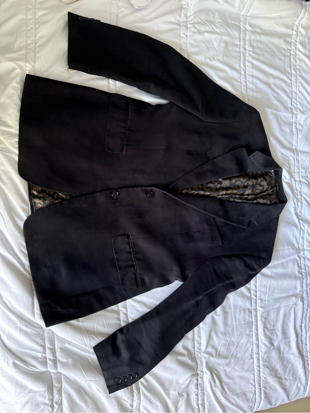 Ralph Lauren Black Men’s Tailored Blazer Jacket with Paisley Lining
